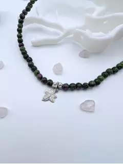 Чокер "Лист меллорна" с цоизитом