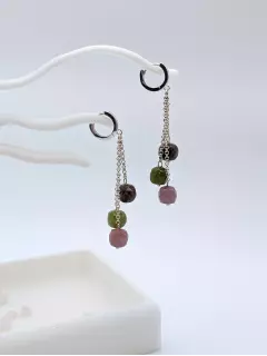 Серьги с турмалинами на цепочках