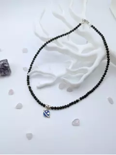 Чокер из обсидиана "Планета" (гранёный)