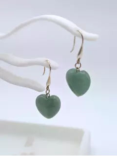 Серьги с авантюриновыми сердцами