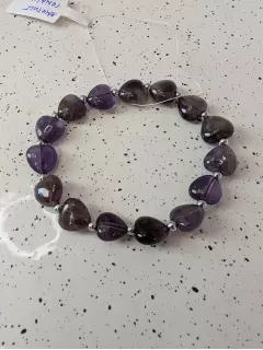 Браслет из аметиста в форме сердца