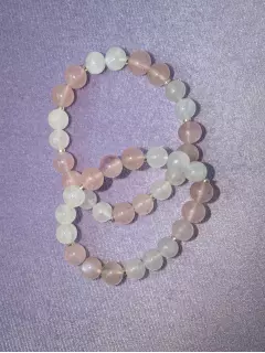 Браслет из белого и розового лунного камня