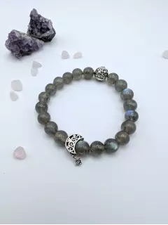 Браслет "Светила" из лабрадора и серебряных бусин