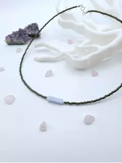 Чокер из чешского бисера с агатом