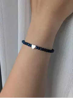 Браслет из тонированного кварца с сердечком