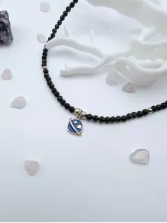 Чокер из обсидиана "Планета" (гранёный)