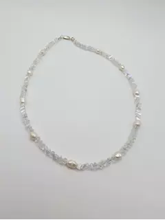 Чокер из алмазного стекла с жемчугом