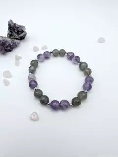 Браслет из аметиста и лабрадора