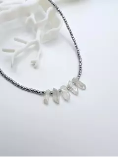 Чокер из гематина и кристаллов кварца