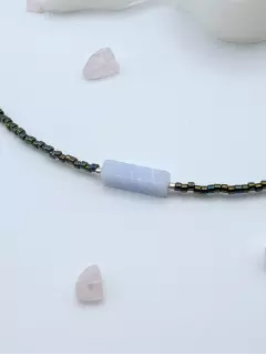 Чокер из чешского бисера с агатом