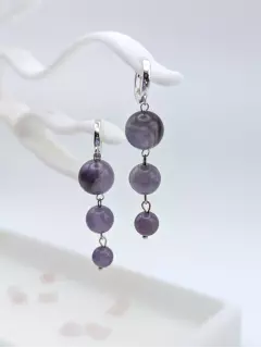 Серьги с каскадом аметистов