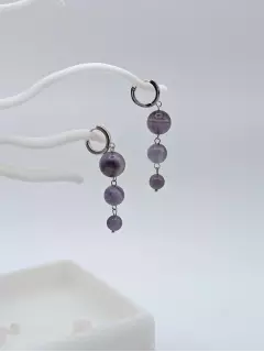 Серьги с каскадом аметистов