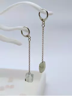 Серьги с пренитом на цепочке