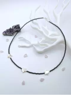 Чокер "Звёздная ночь" из чешского бисера с перламутром