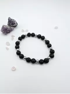 Браслет из лавы и гематина
