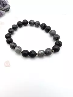 Браслет из лавы и лаврикита