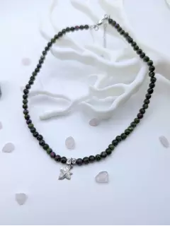 Чокер "Лист меллорна" с цоизитом