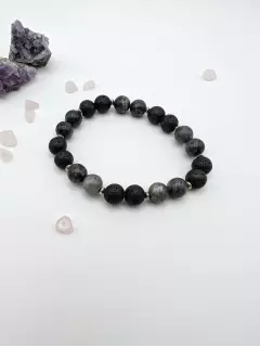 Браслет из лавы и лаврикита