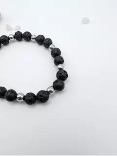 Браслет из лавы и гематина