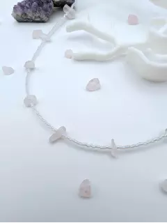 Чокер "Лепестки. Сакура" с розовым кварцем